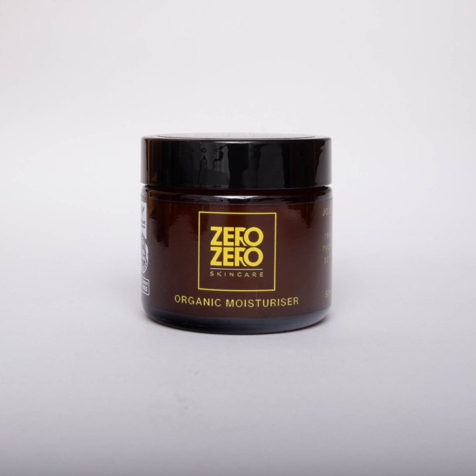Jar of Zero Zero Skincare Organic Moisturizer on a white background